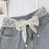 Sweet Decorative Lace Waist Belts Pearl Pendant Clothing Accessories Chain Belt Elegant Dress Waist Chain for Women