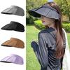 Empty Top Hair Hoop Hat Foldable Beach Sunshade Hat Portable Sun Hat