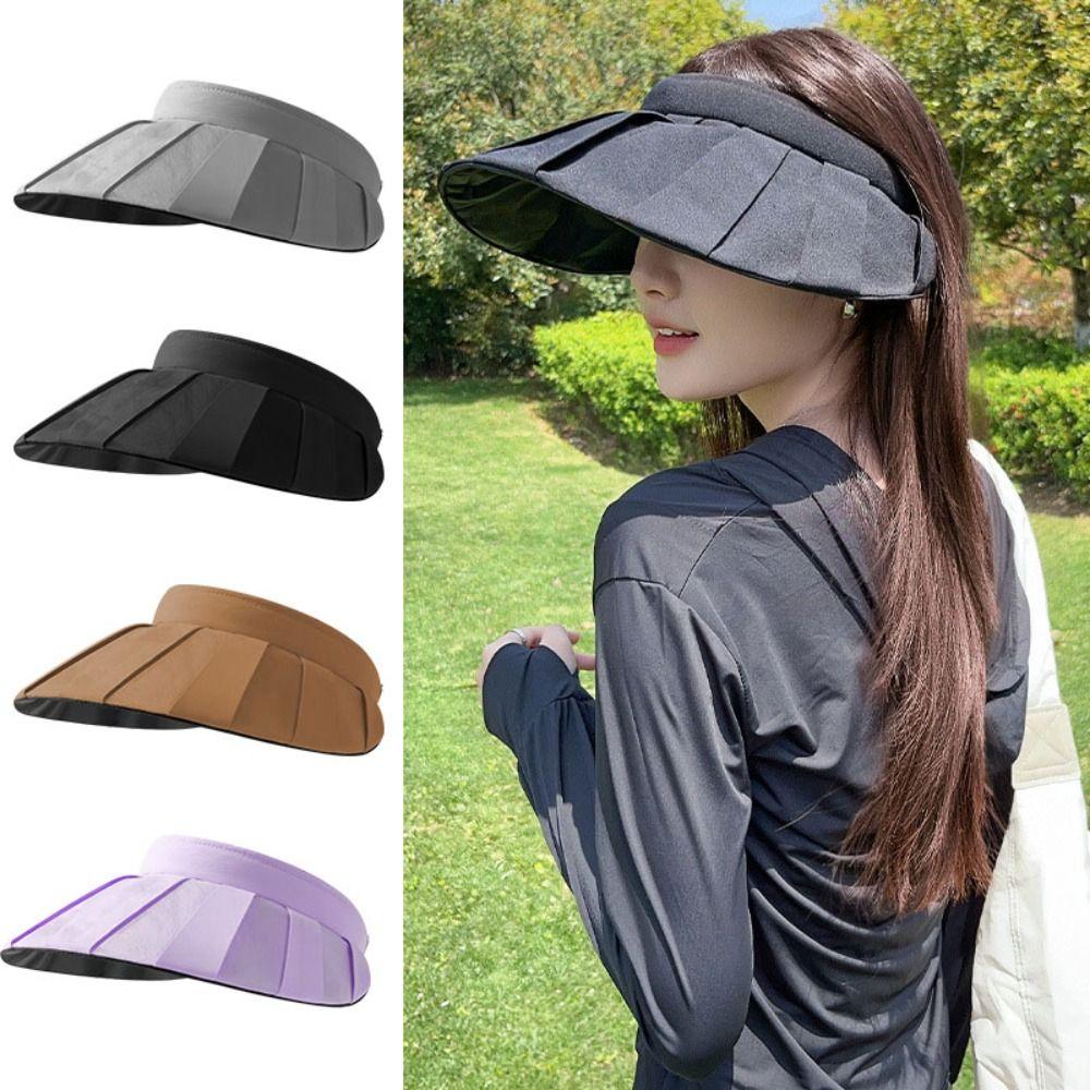 Empty Top Hair Hoop Hat Foldable Beach Sunshade Hat Portable Sun Hat