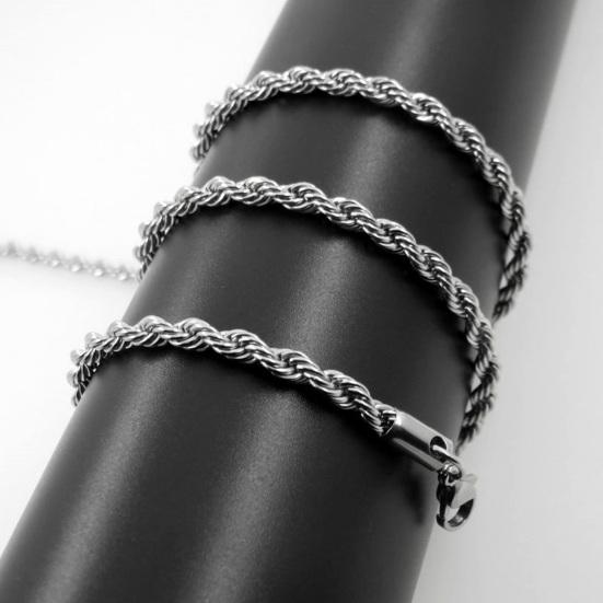 

Ювелирное изделие на шею Yousheng Unisex с витой цепочкой в стиле хип-хоп из нержавеющей стали, полированное, антикоррозийное, для хиппи, рок-звезд, певиц, клубных вечеринок A серебряный