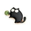 New Cute Little Fat Man Playing Ball Cat Brooch Ladies Alloy Enamel Cat Animal Party Casual Brooch