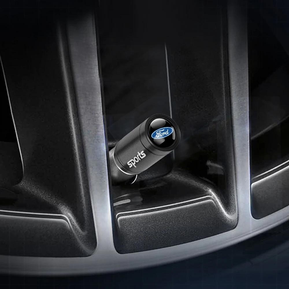 For Ford Ranger T6 PX4Pcs Car Logo Wheel Tire Valve Stems Cap Badge Accessory For Ford Focus Mk2 MK3 MK7 MK4 Fiesta Ranger Mustang Kuga Mondeo STLine