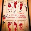 Halloween Bloody Handprint & Footprint Stickers with Axe & Skull Props - Festive Decor