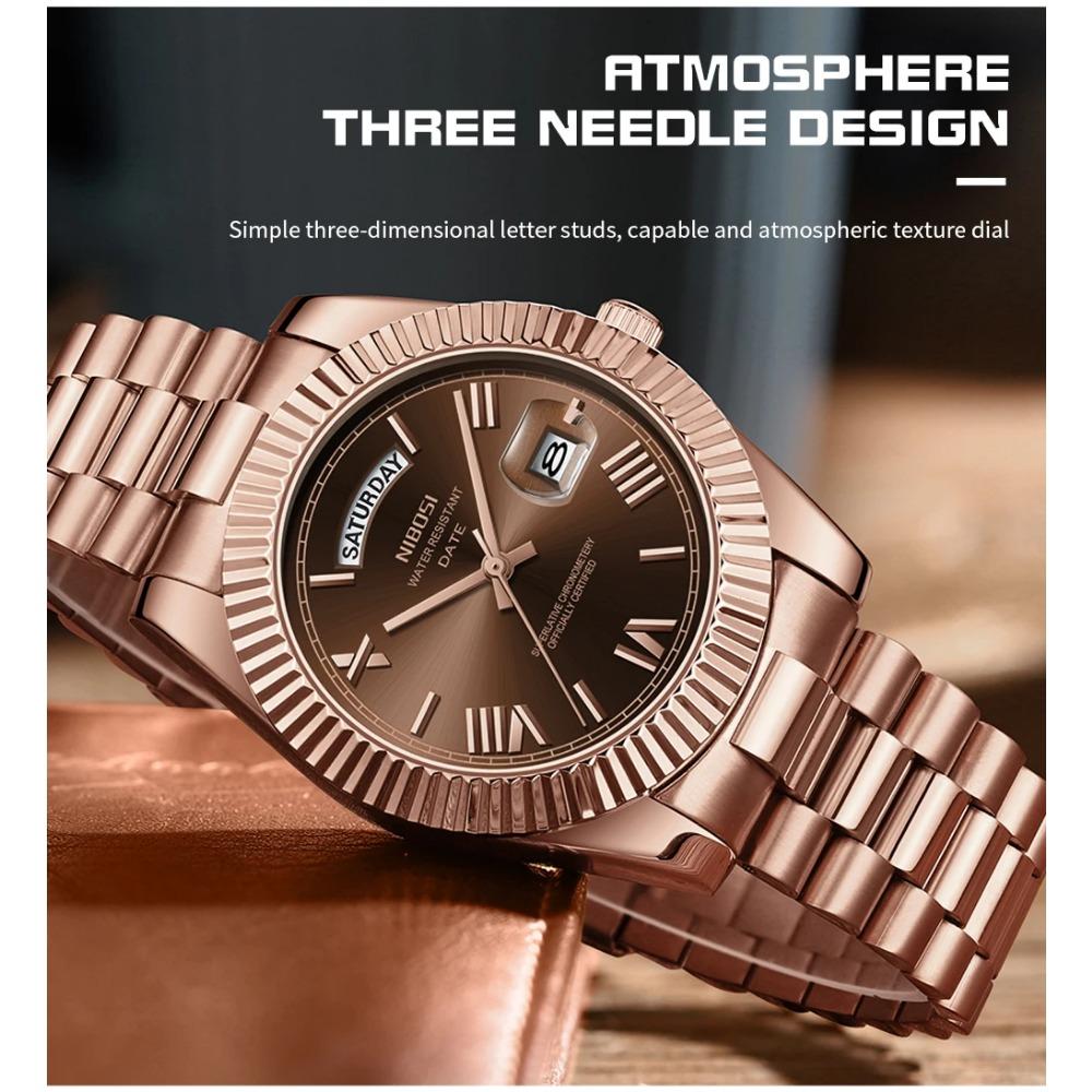 Luxus Edelstahl Quarzuhren für Herren Luxus Datumsanzeige Leuchtend Mode Herrenuhr