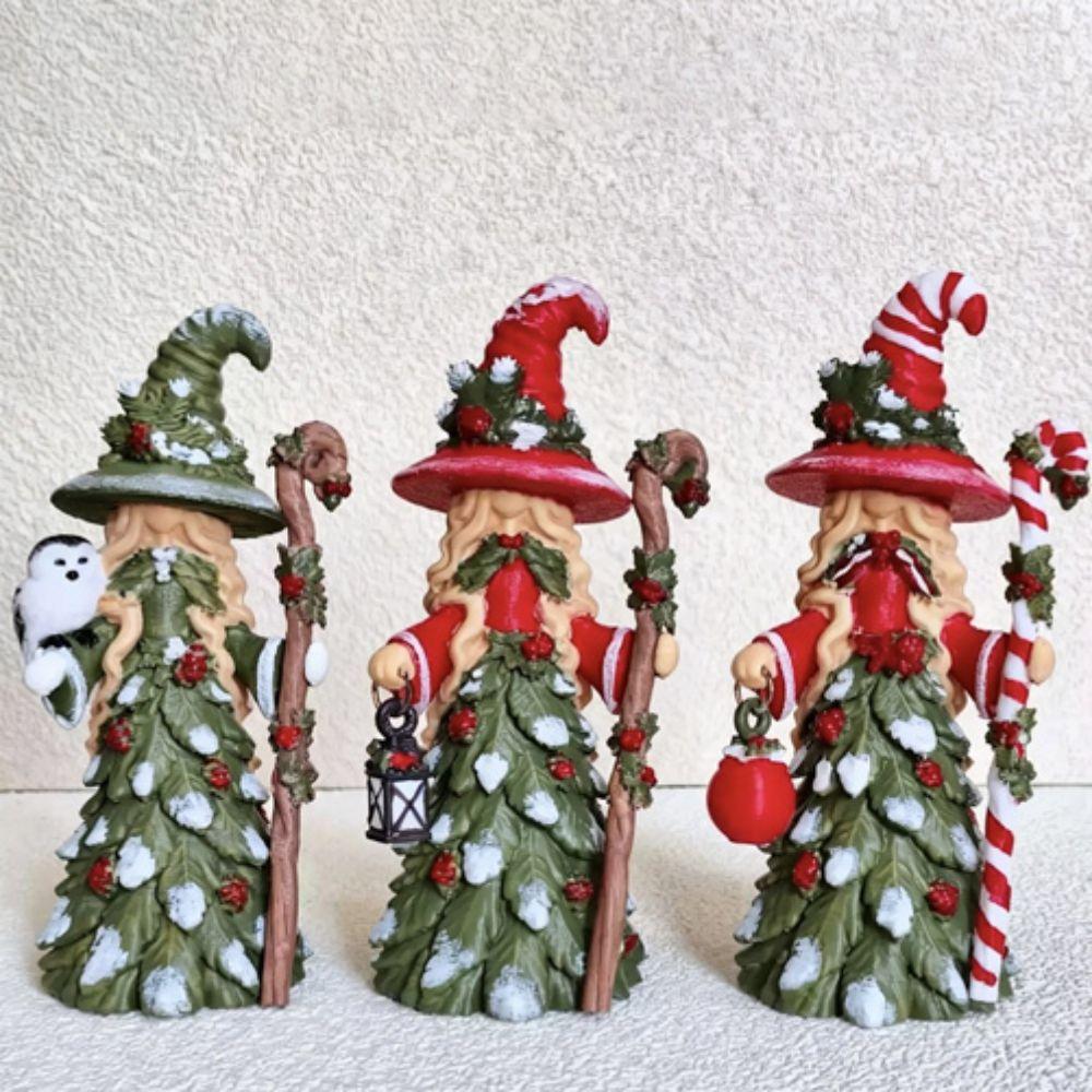 Santa Claus/Snowman/Witch Christmas Desktop Ornament Resin Snowman Figurine Holiday Decor