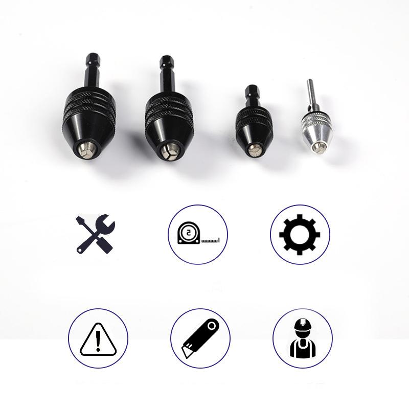 Quick-Change 3-Jaw Drill Chuck - Fits 0.3-6.5mm Bits, 3.6mm Hex Shank for Rotary Tools