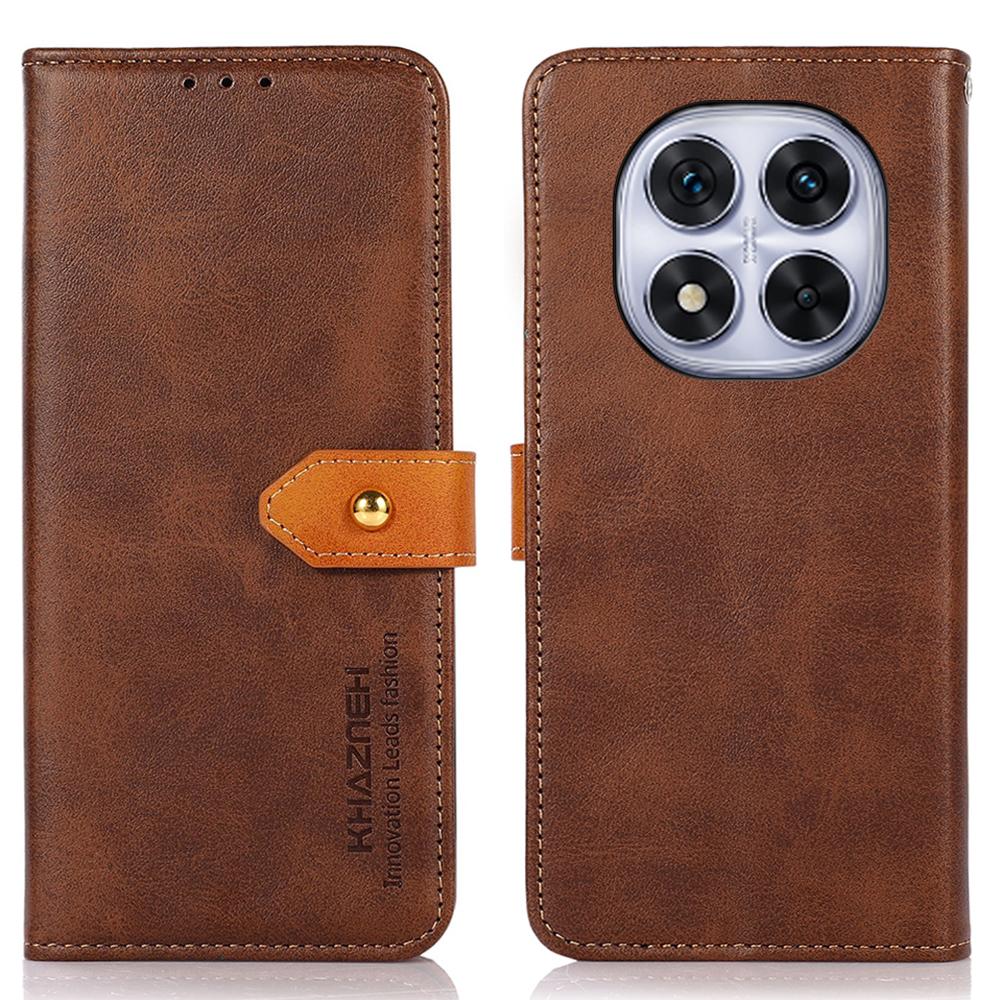 

KHAZNEH For Xiaomi Redmi Note 14 Pro 4G Wallet Phone Case Stand Leather Flip Cover Brown