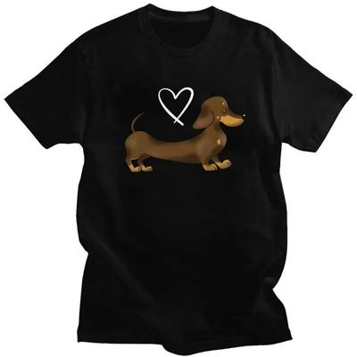 Maglietta Personalizzata Amore Bassotto da Uomo T-shirt Magliette Tempo Libero Maniche Corte Bassotto Dachshund T-shirt Vestibilità Slim