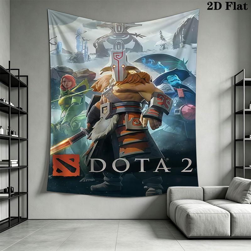 DOTA 2 Wall Hanging Printed Fabric Blanket Decorative Tapestries for Bedroom Living Room Home Decor
