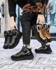 Plus-Size Men's Fleece-Lined High-Top Winter Snow Boots, Non-Slip, Wear-Resistant Martin Style.