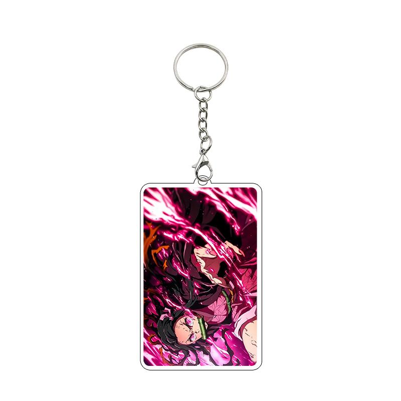 Anime 8cm Kamado Tanjiro Nezuko Agatsuma Zenitsu Cartoon Characters Acrylic Keychain Accessories Car Pendant Gifts Toy Wholesale