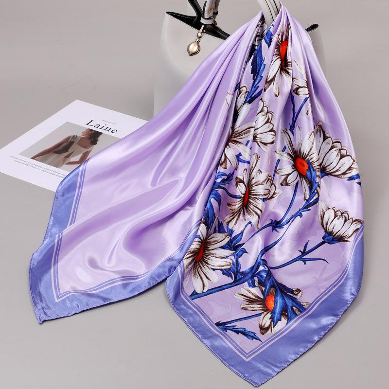 90 Square Scarves, Silk Scarves, Women's New Spring and Summer High-end Sense Versatile, Thin Scarves, Shawls Outside
