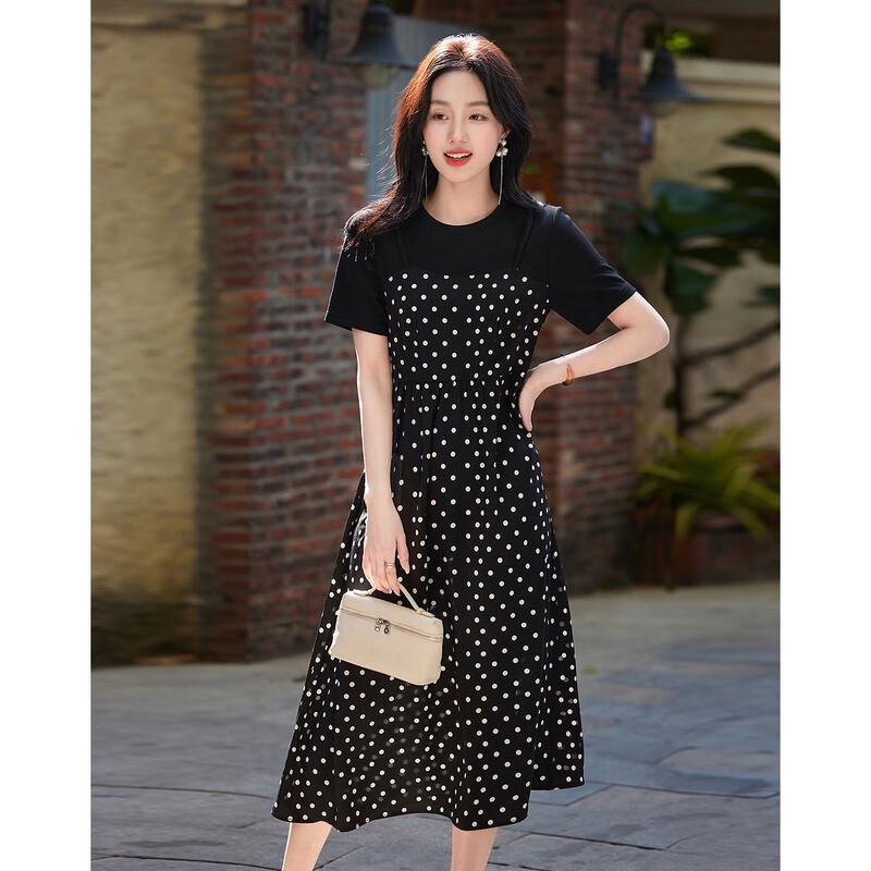 Demana Romantic Polka Dot Chiffon Dress