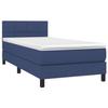 VidaXL Lit à sommier tapissier avec matelas Bleu 100x200 cm Tissu - Modèle 3140039