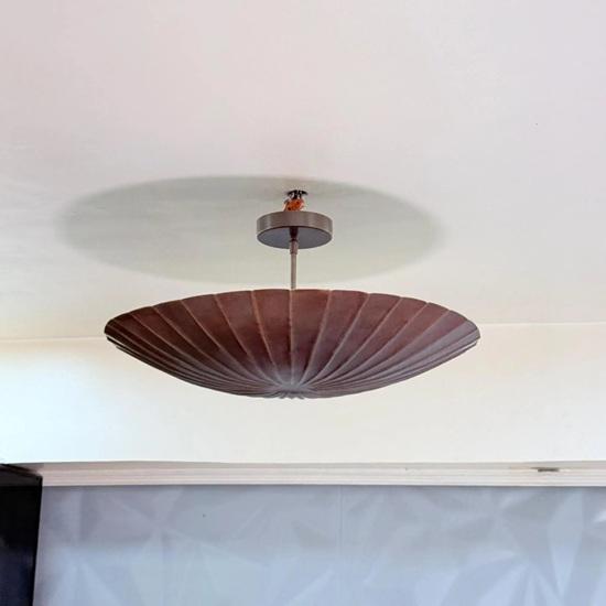 

45.72 см Потолочный светильник-купол из латуни ручной работы, предмет декора в стиле середины века, индустриальный подвес