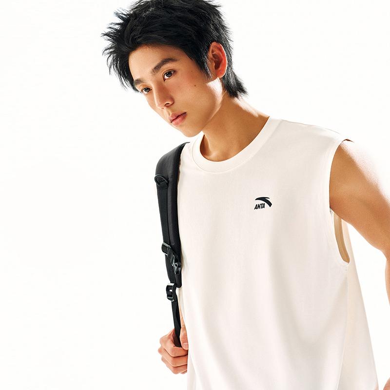 Anta Loose Knit Vest Summer 2026 Men tops Ivory-White 952628115-3