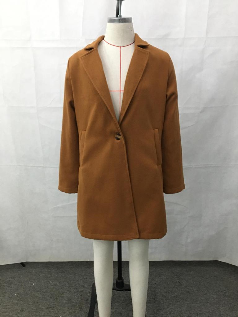 Women's Woolen Mid-Length Trench Coat, British Style, Classic Solid Color, Winter Workwear, Double-Sided Fleece.