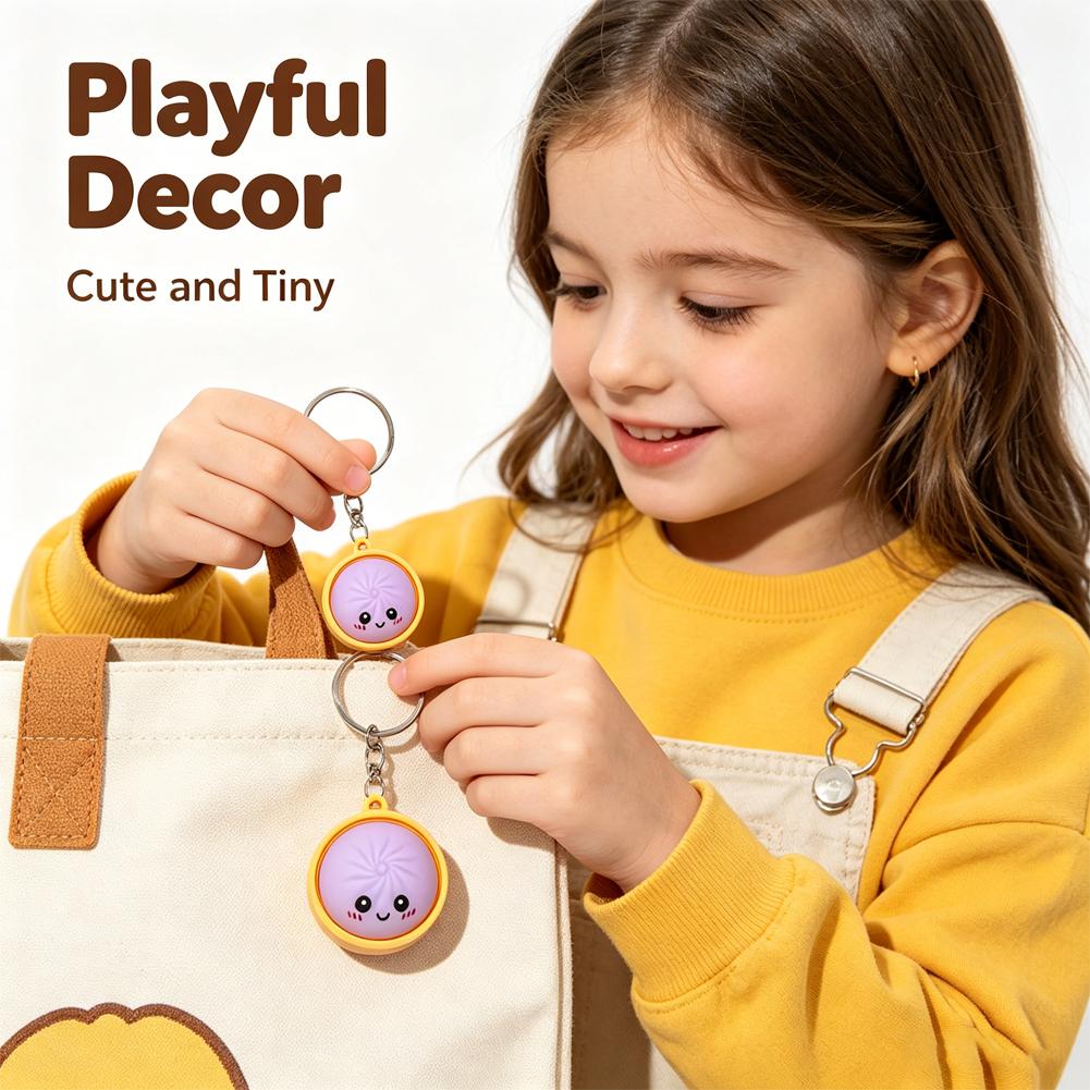 3Pcs Cute Dumpling Keychains Pendant Baozi Keychain With Cute Expression Random Color Wedding Favors For Guests Party Favors