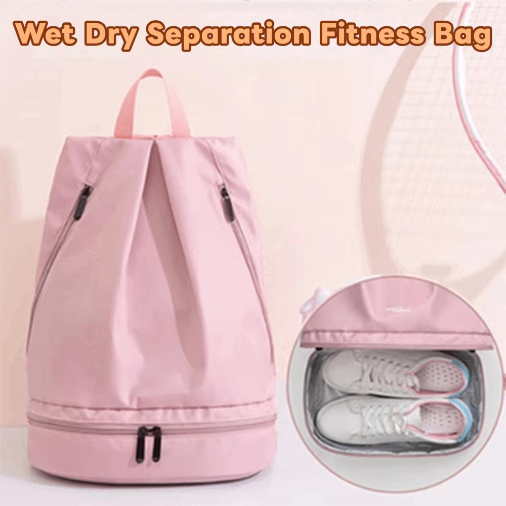 Large Capacity Wet Dry Separation Fitness Bag Zip Backpack Basketball Soccer Pouch  Hiking