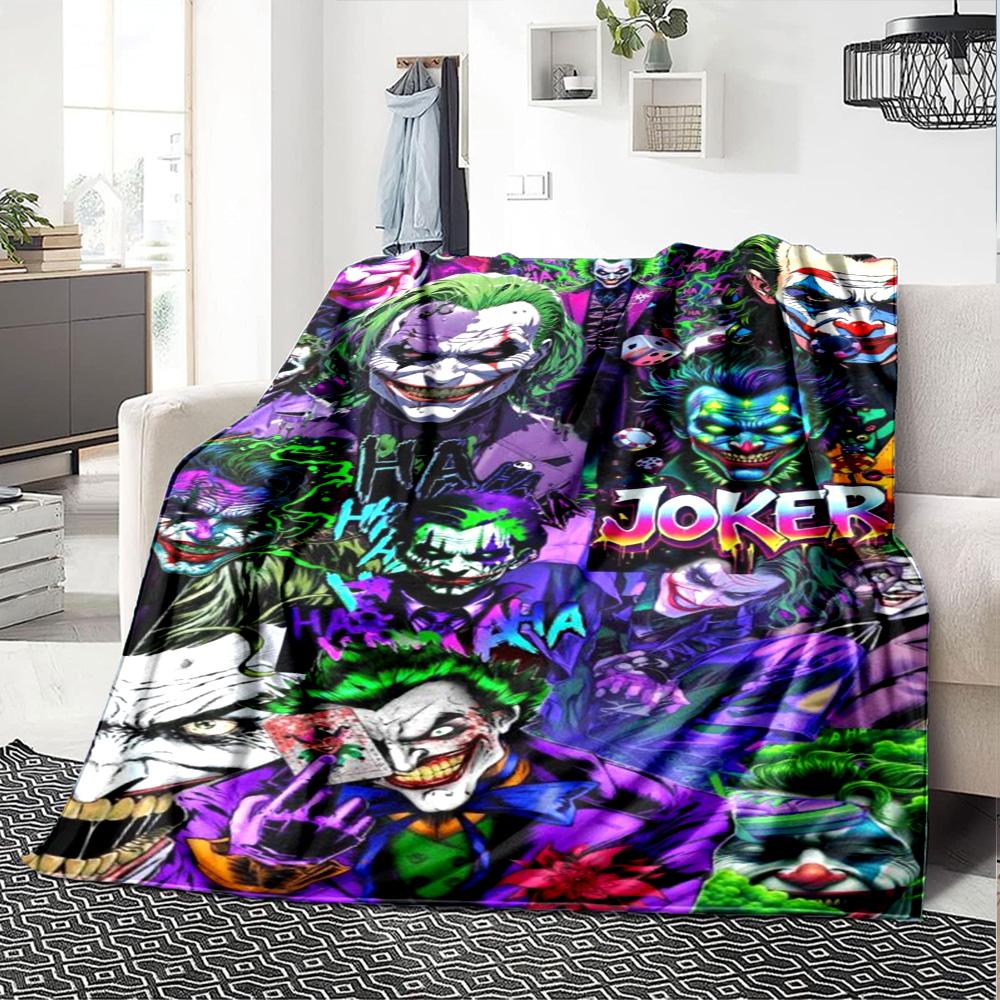 Joker Print Flannel Blanket High Quality Warm Comfortable Cover for All Seasons Perfect for Gifts Home Decor