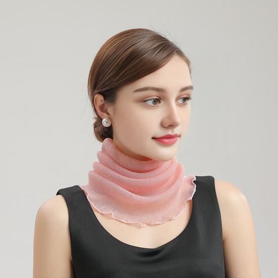 Chiffon Neck Gaiter with Earloops for Women Breathable UV Sun Protection