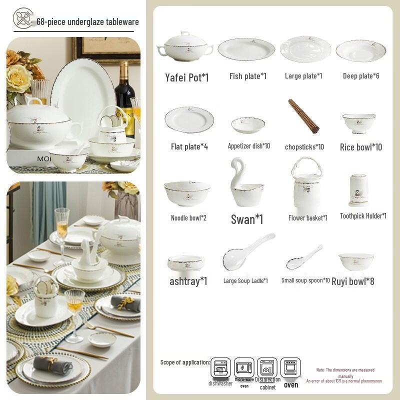

Amelia Premium 68-Piece Bone China Dinnerware Set