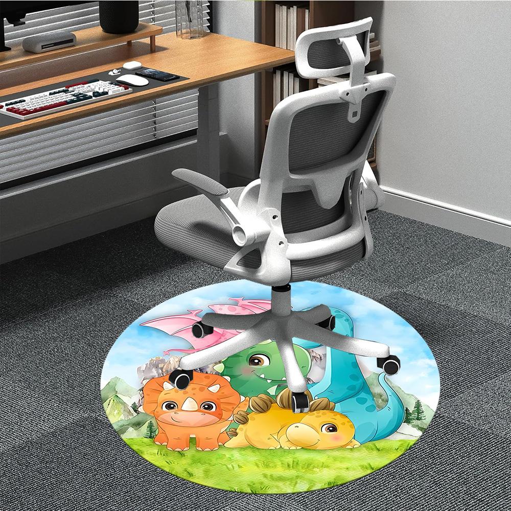 

1pc Dino Friends Chair Carpet for Office, Non-slip, Soft and Durable Office Rug for Decoration, Perfect for Office yy251229175 80cm by 80cm