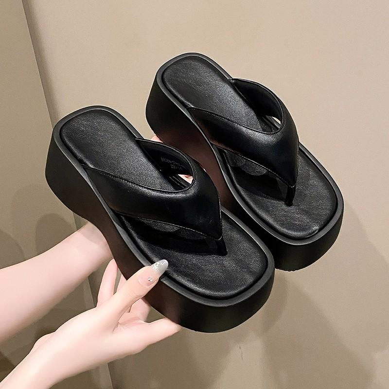 2024 Summer Platform Women Slippers Fashion Elegant Outdoor Silvery Slides Shoes Ladies Casual Wedges Heel Sandalias