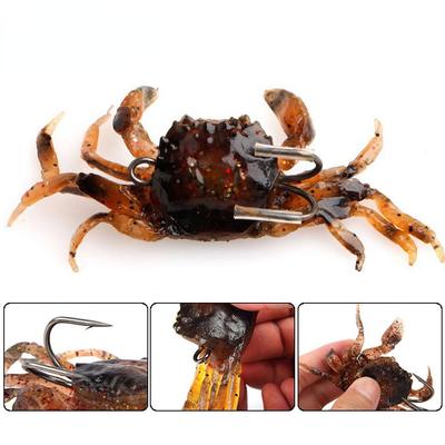 1PC Crab Lure 3D Simulation Crab Bait with Sharp Hooks Artificial Bait Soft Bait Bass Wrasse Cod