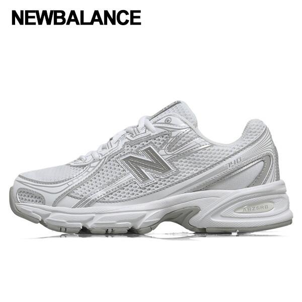 New Balance Sneakers White Metallic Silver Gs 740