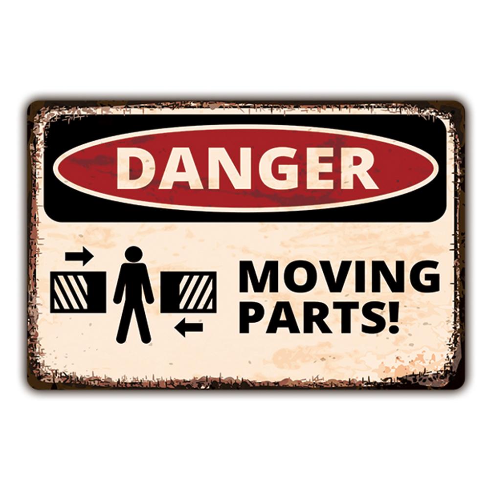 IBOOWU Danger DUST HAZARD Vintage Poster Retro Metal Tin Signs Wall Decor HIGH VOLTAGE Beware Warning Plaques