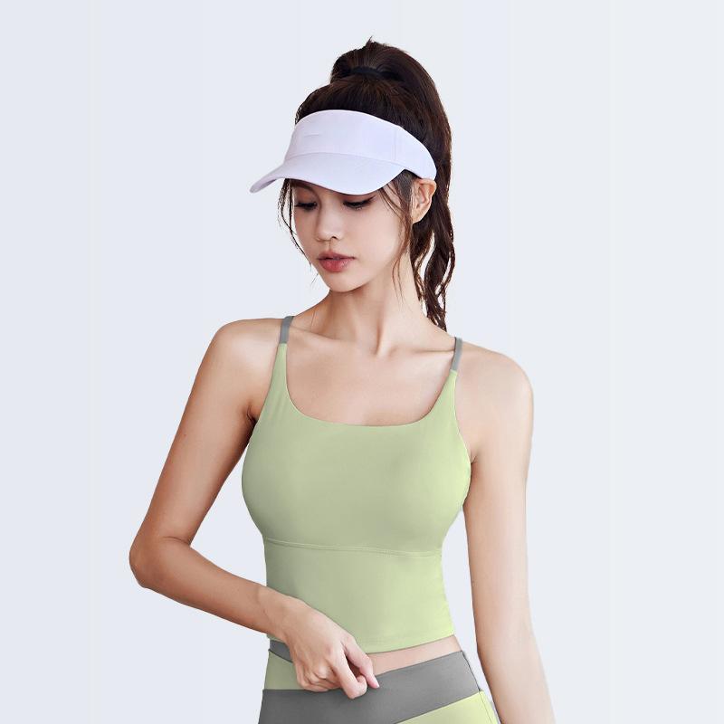 Dámská jógová vesta Sexy sportovní podprsenka Běžecké tričko Fitness trička Crop top Cvičební Elastické sportovní prádlo Rychleschnoucí Gym top