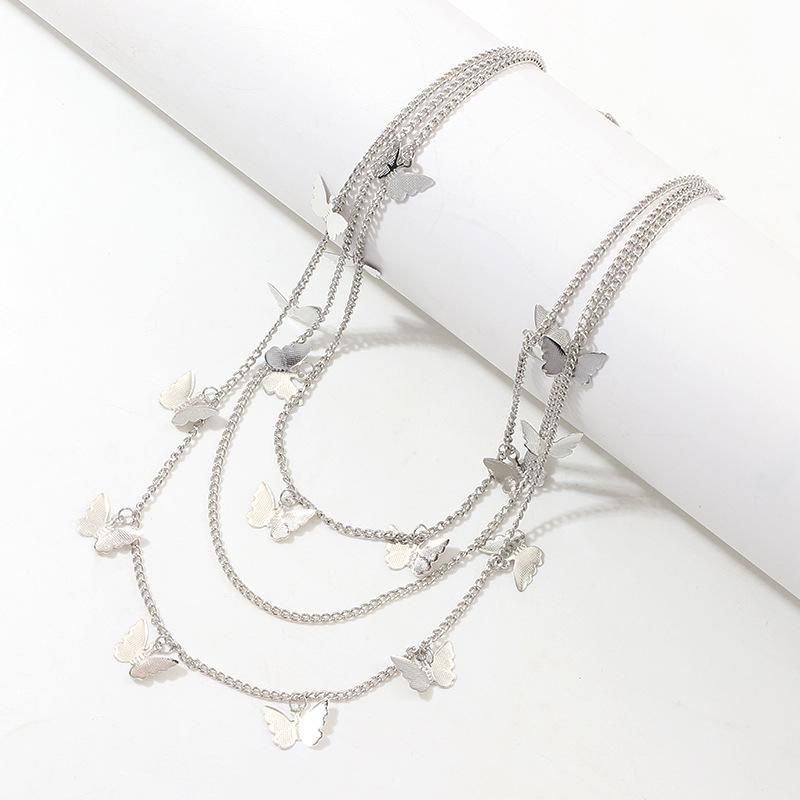 Punk Street Butterfly Belt Waist Pants Chain Multi Layer HipHop Hook Keychain Multi Layer Jewelry