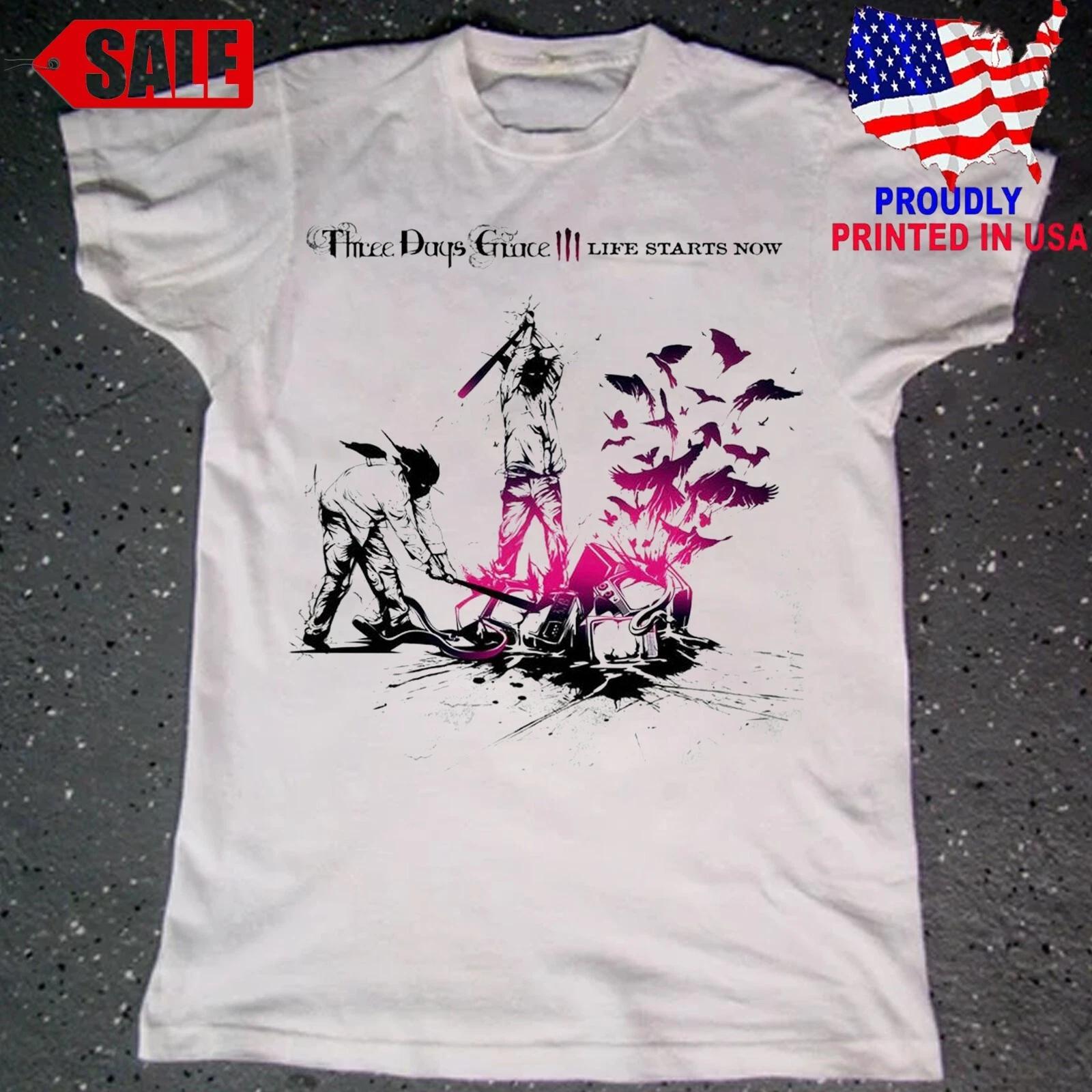 Rare Three Days Grace Life Starts Now Album Concert Men S-5XL Tee 1HN612 S