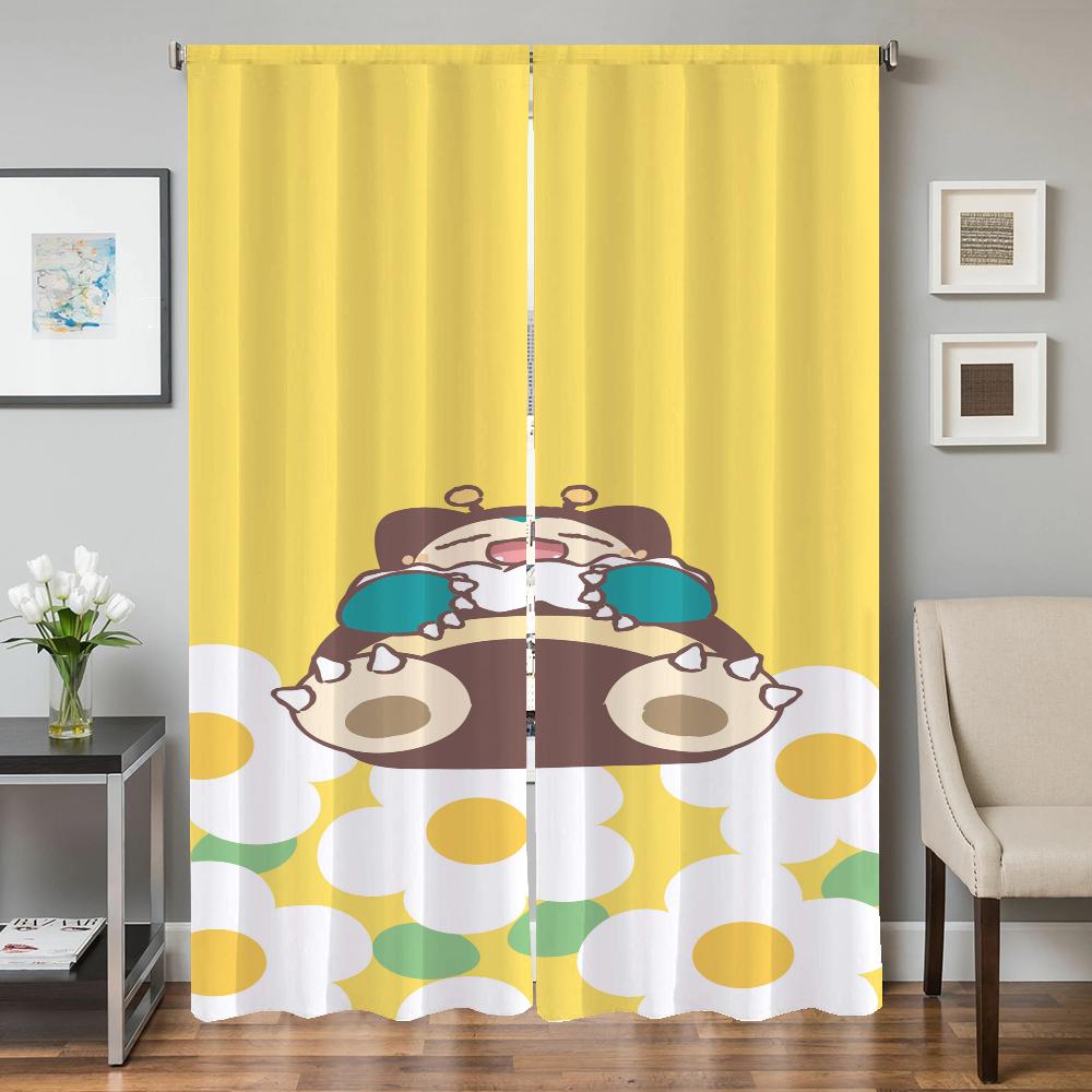 Bedroom Blackout Curtains for Doors Curtains for Living Room 2 Pieces Blackout Curtains Door Curtain P-pokemon-n Partition Shade