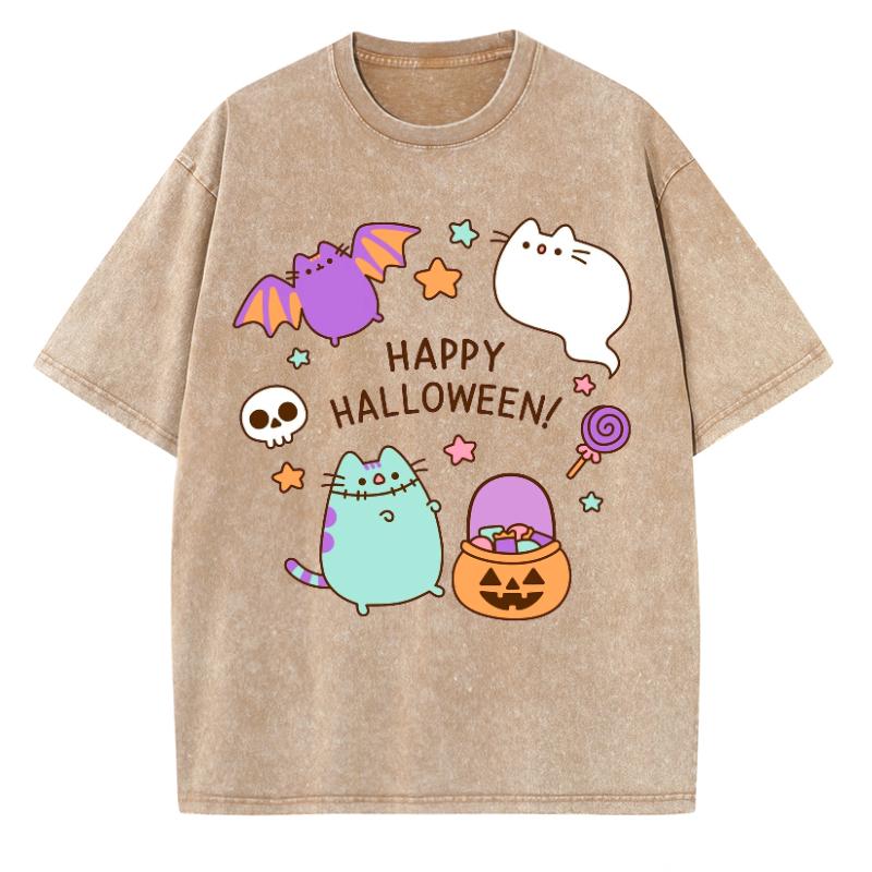Y2k Halloween Cute Style Pumpkin Print Women's T-Shirt Loose Crew Neck Short Sleeve Unisex Casual Simple Top