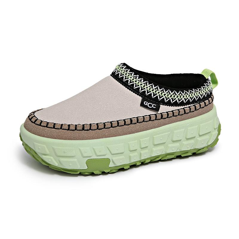 Fleece platform shoes women's new winter students is warm casual shoes thick soles increase LD
