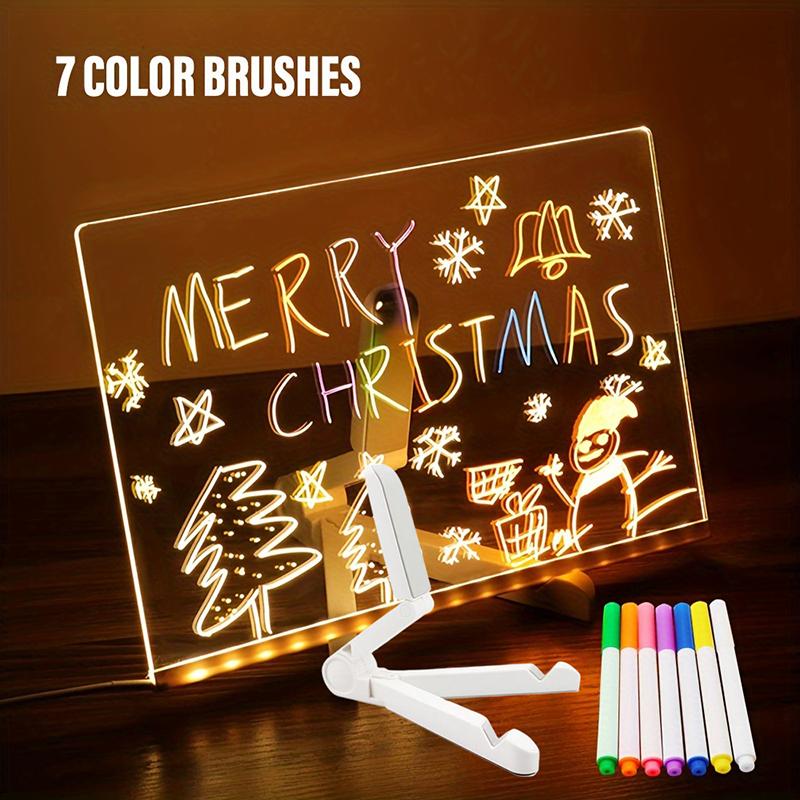 Creative Led Lamp Message Note Board Erasable Usb Children'S Drawing Board Bedroom Night Light Birthday Kids Gift Night Lamp