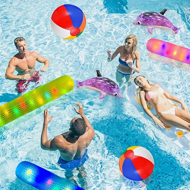 Inflatable Dolphin and Shark Pool Toys with Starry Sky Design - PVC Floating Summer Swim Accessories for Beach Parties Pool Toys