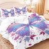 3pcs Pink Floral Butterfly Pattern Duvet Cover Set 1 Duvet Cover+2 Pillowcases Coreless. Soft and Comfortable Bedding Set