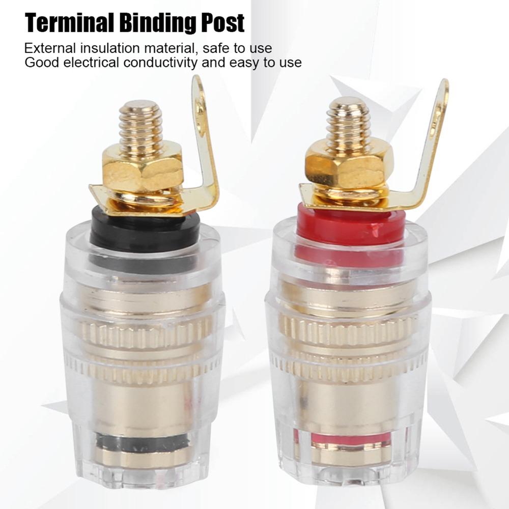 10Pcs Copper-gold Plated Speaker Terminal Binding Post Amplifier Terminal  Amplifier Connections