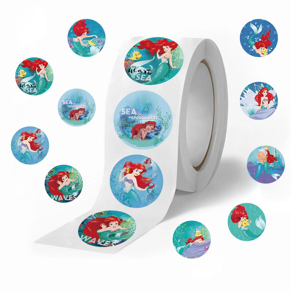500 Mermaid Princess Curl Self-Adhesive Waterproof Stickers - Cartoon Character Seals