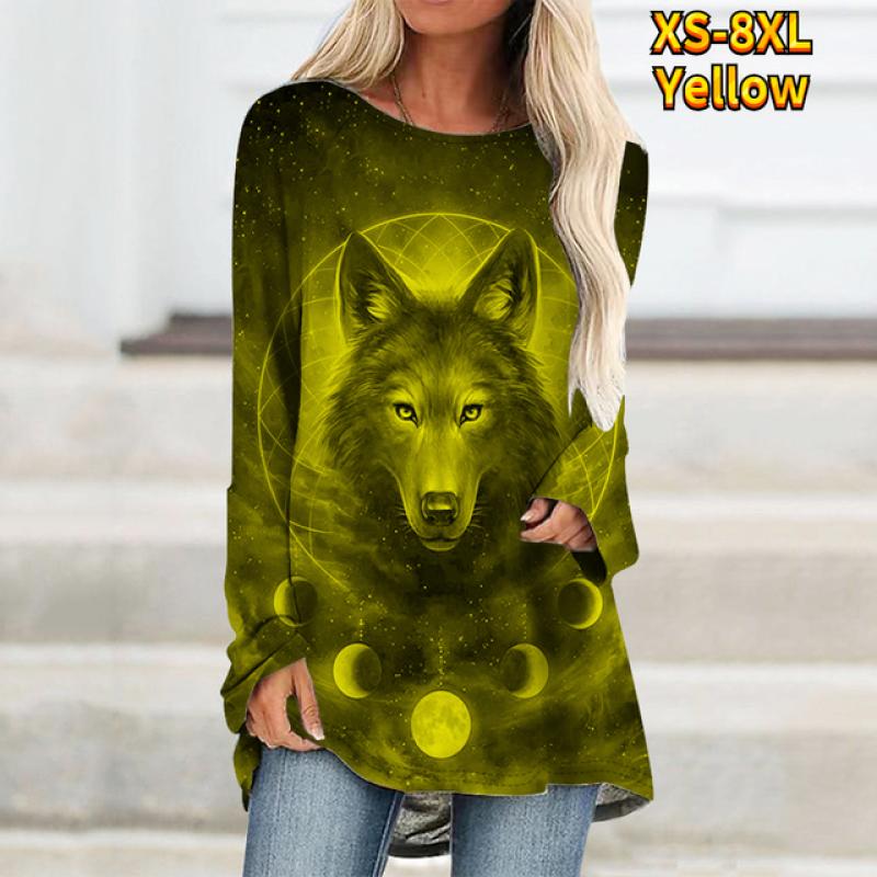 

Розписований Анімалістичний Принт Круглий Виріз Сумка На Стегнах Довгий Рукав Кольоровий Візерунок Жіночий Топ Легінси XS-8XL M