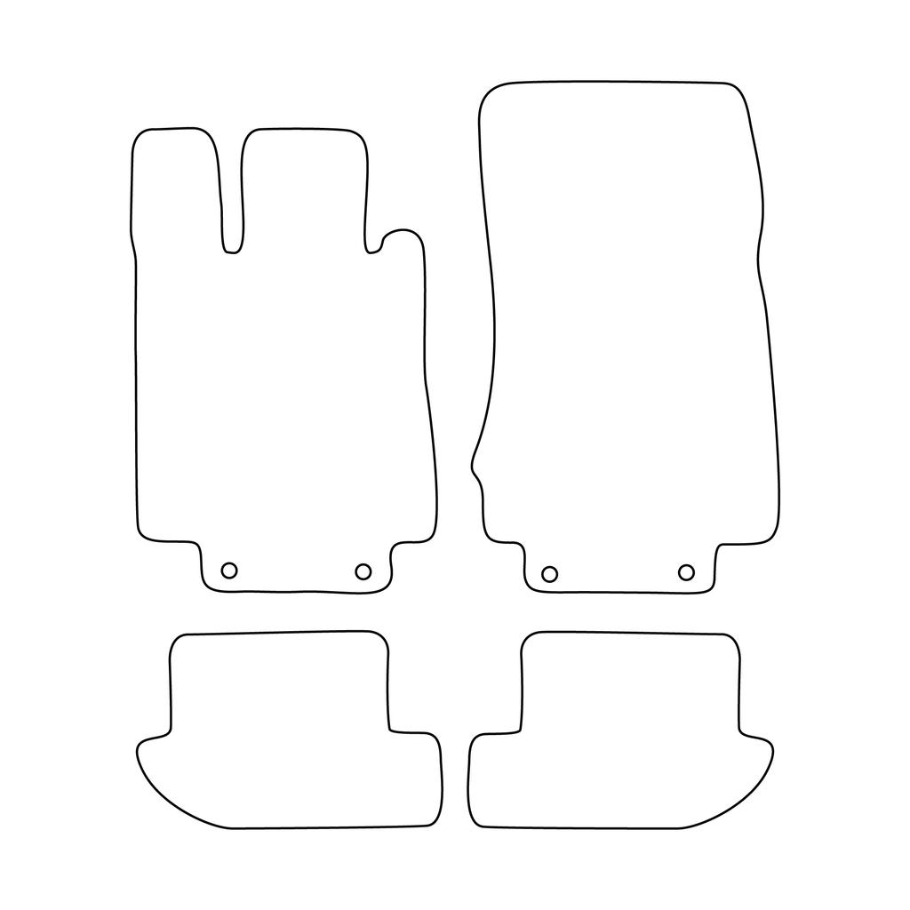 [BLM]ME006 Red - Set of Velour Floor Mats To Fit Mercedes CL-klass C215 1999-2006 - Red Trim