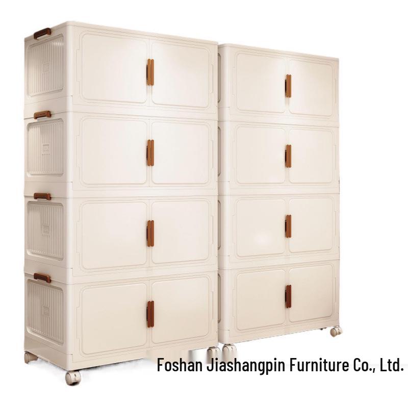European Style Folding Storage Cabinet for Clothes, Bags, Snacks, and Drinks - No Installation Required