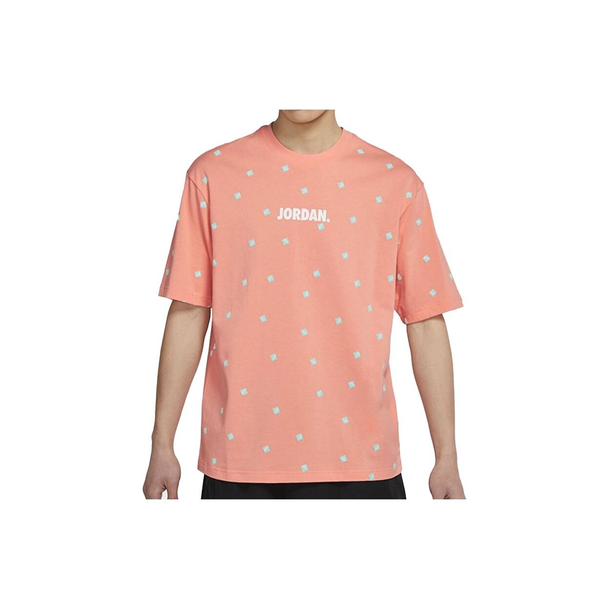 Air Jordan Men s Logo Print Crew Neck Short-sleeved Pink CZ5186-693 XXXL