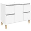 White Bathroom Vanity Cabinet 80 X 33 X 60 Cm Particleboard
