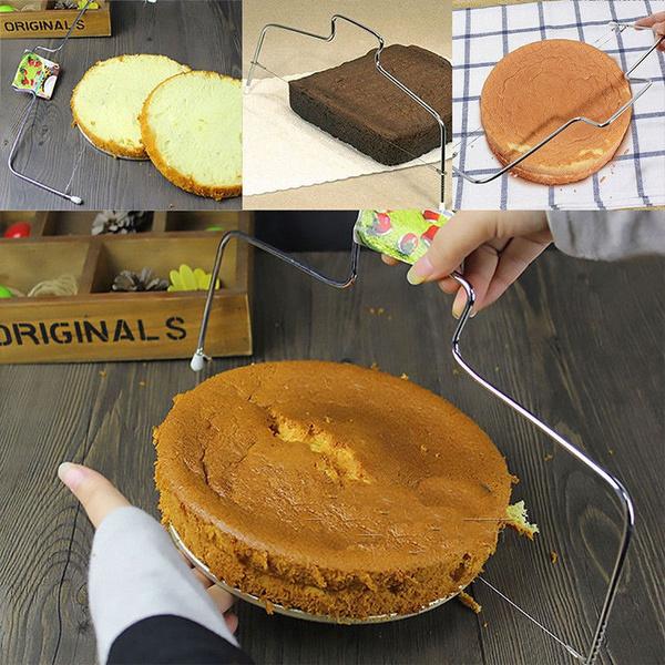 1PCS Einstellbare Diy 2-Draht Schicht Scheibe Brot Cutter Langlebig Leveler Edelstahl Kuchen Backen Werkzeuge Küche Gadget