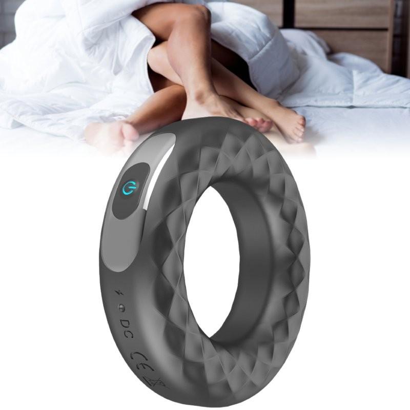 Men Usb Rechargeable Circular Ring Penis Vibrator Masturbator Sex Toys 10 Speeds