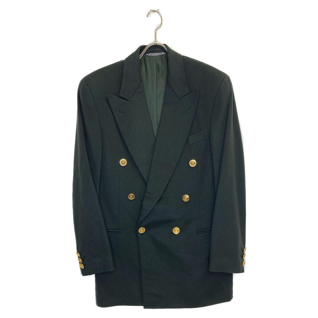 Gianfranco Ferre Black gold button wool double breasted peaked lapel jacket Jacket 48 greenUsed